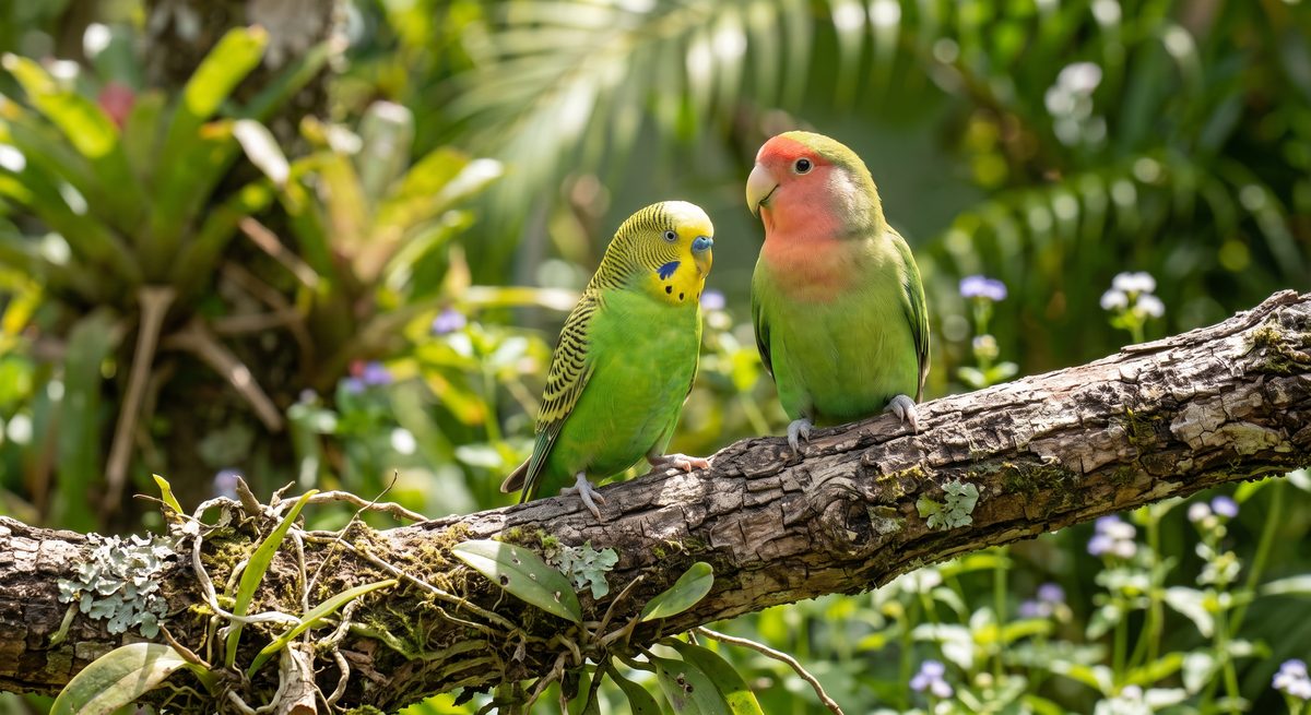 Periquito-australiano e agapornis
